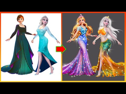 Elsa Anna Frozen GLOW UP - Disney Princesses Transformation