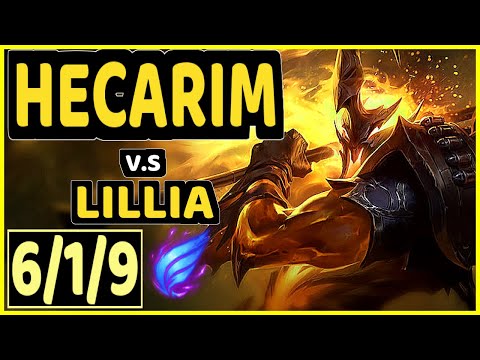 NJI (HECARIM) vs LILLIA - 6/1/9 KDA JUNGLE GAMEPLAY - EUW Ranked GRANDMASTER