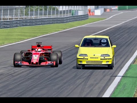 Ferrari F1 2018 vs Fiat Punto with Bugatti Engine - Monza