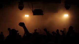 Concert Party Crowd Holding Fists in the Air Dance Techno HD Video Scene Loop Background