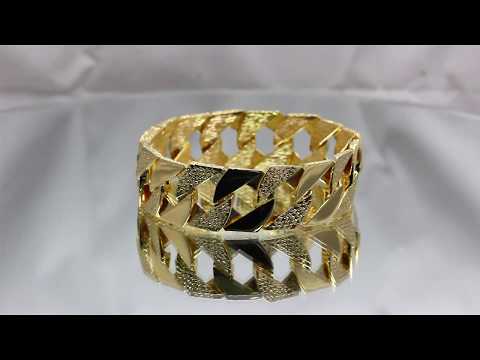 9K 14K 18K Gold Solid Gent's Textured Curb Bracelet 90.4G - Hatton Jewellers London