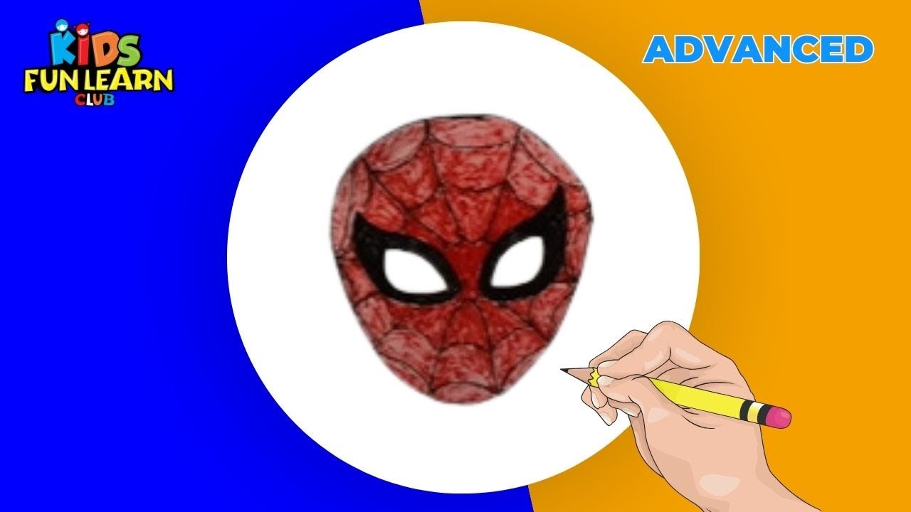 How to draw Spiderman Face for Kids