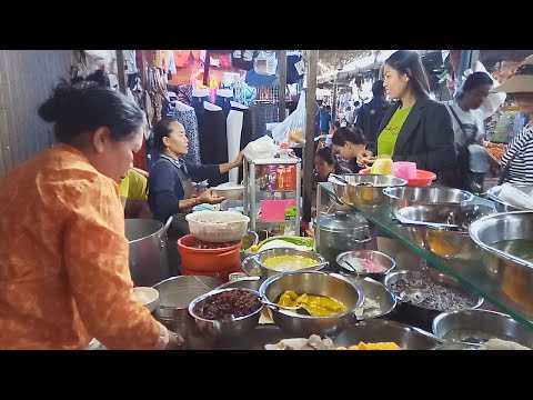 Desserts In Boeung Kengkong Market - Street Food View In Market - Phnom Penh Village Food