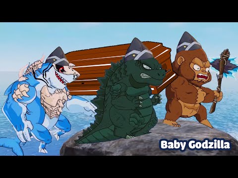 Baby Godzilla vs Baby Kong vs King Shark|| Coffin Dance Song Meme Cover