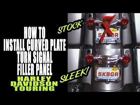 Install Curved license Plate and Turn Signal Filler Panel Harley Davidson Touring