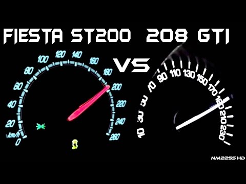 Ford Fiesta ST200 vs. Peugeot 208 GTI 0-200km/h Acceleration Comparison