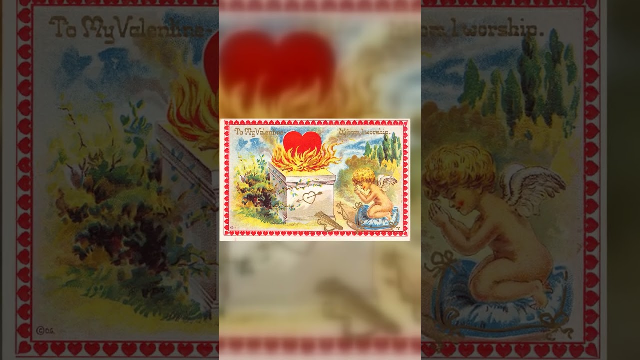 Valentine Postcard, Divided Back, Cupid and Heart, 1909 Postmark Video