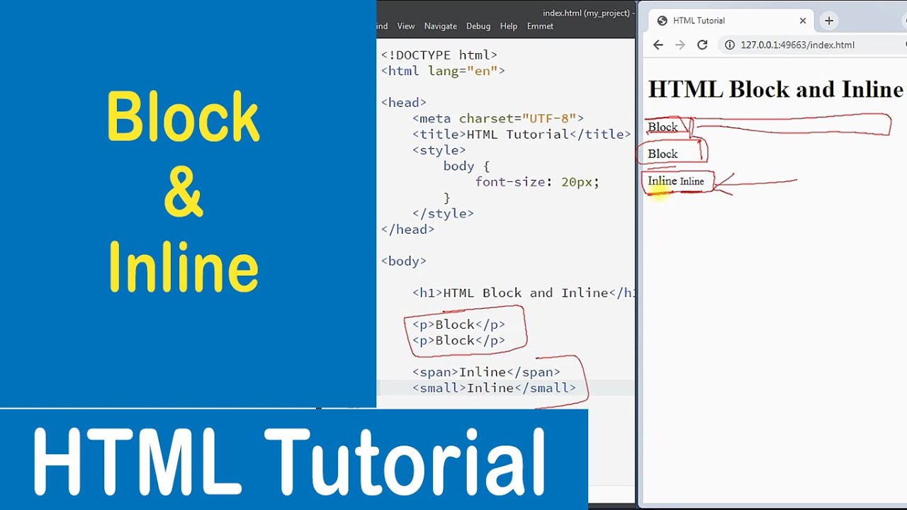 #15 HTML Block and Inline Element | HTML Tutorial