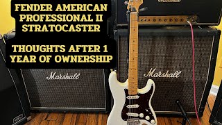 Video thumbnail for Fender American Professional II Stratocaster - Thoughts After 1 Year Of Ownership - Review And Demo by Marty5150