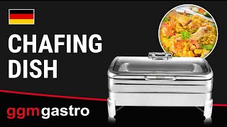 Chafing dish - GN 1/1 - avec couvercle en verre à fermeture douce (Soft-Close) - 11.2L