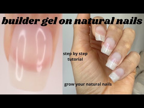 HOW TO APPLY BUILDER GEL ON NATURAL NAILS, trying builder gel for the first time, beginner friendly