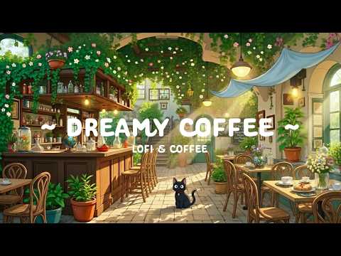 Dreamy Morning Chill Coffee ⛅ Quiet Relax in Garden Cafe Shop 🌼 Lofi Hip Hop for Study & Work