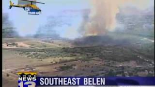 Stable fire burns in Belen