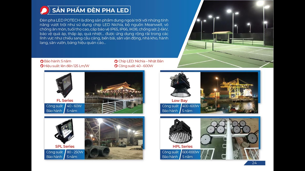 Giới thiệu về sản phẩm đèn của POTECH