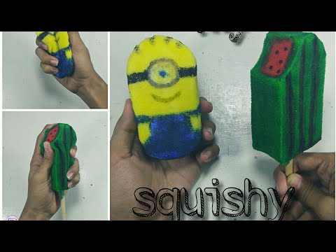 Cara membuat squishy sederhana dari spons cuci piring Video