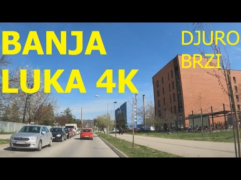 Merkator - Toplana - Incel Olympic pool, car ride, Banja Luka 4K, March 2023