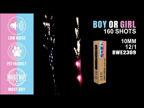 160s 10mm gender reveal candle barrage blue to coco pink to coco by boomwow fireworks BWE2309