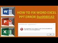 MS Office Error 0xc0000142 Solution This Application Was Unable To Start Correctly Error 142
