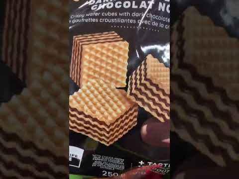 Crispy wafer cubes with dark chocolate cream filling QUADRATINI #shorts #crispy #wafer #quadratini