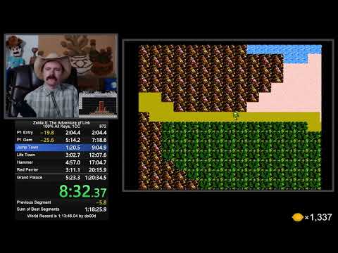 Zelda II: The Adventure of Link (NES) speedrun in 1:19:28 by Arcus