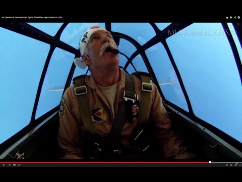 An Operational Japanese Zero Fighter Plane Flies High in Houston, USA