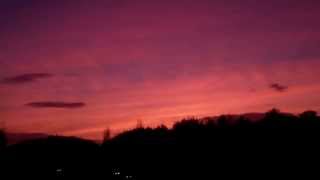 preview picture of video 'November Sunset M90 Motorway South Of Perth Perthshire Scotland'