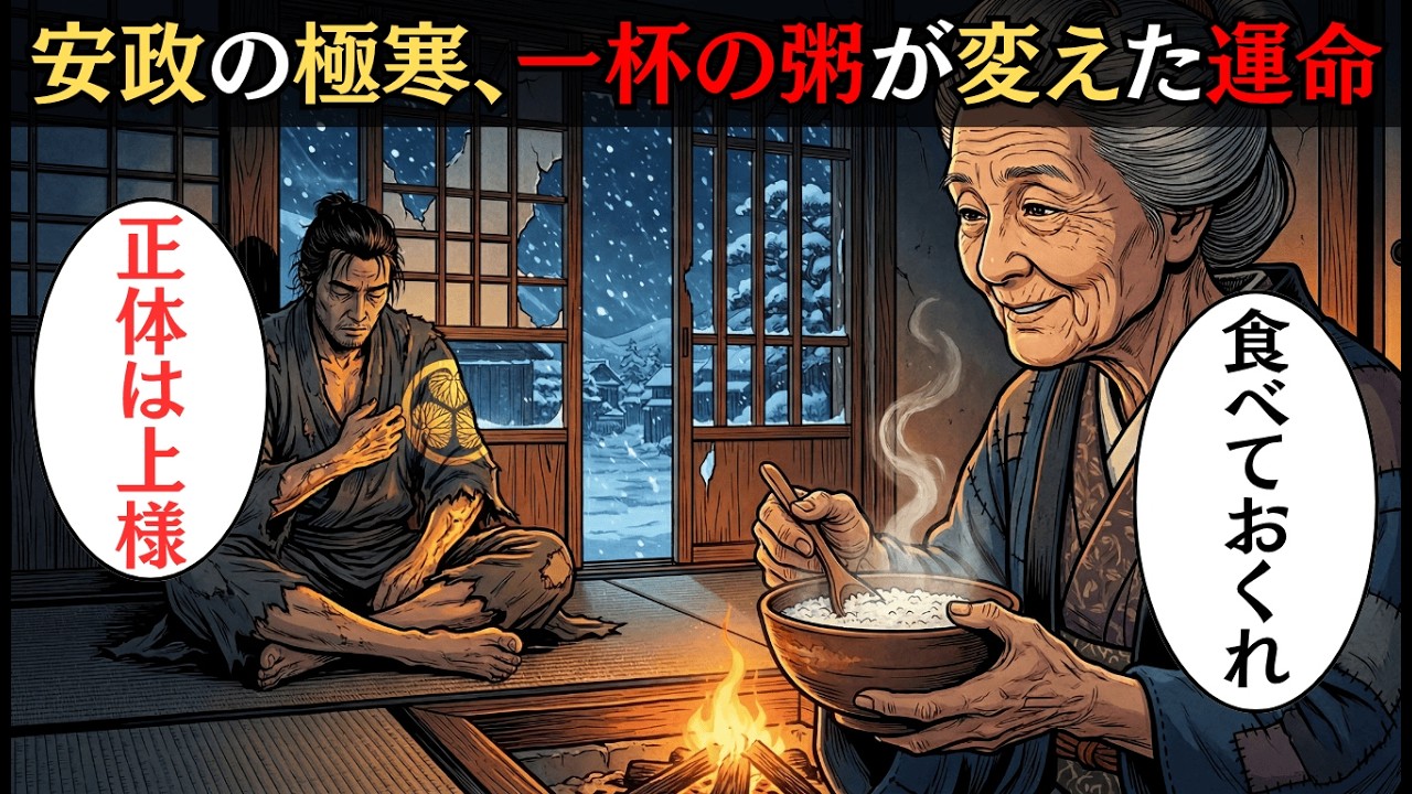 【昔話】雪の夜、凍死寸前の乞食に一杯の粥を与えた長屋の女。10年後に訪れた驚きの恩返し【江戸ミステリー図鑑】