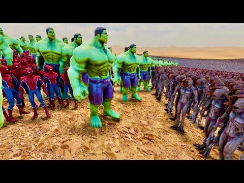 Spider Man & Hulk vs 1,000,000 Demogorgon Ultimate Epic Battle Simulator 2  UEBS 2