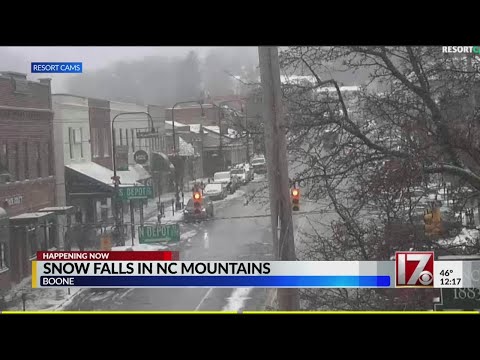 Snow falls in parts of the NC mountains
