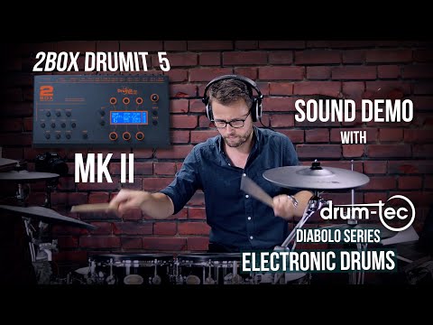 2Box Drumit 5 MK2 electronic drums sound module demo with drum-tec diabolo series