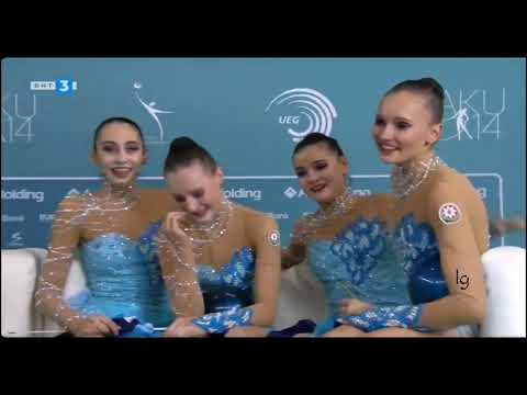 Group Azerbaijan 3 Balls 2 Ribbons Final European RG Championships Baku 2014
