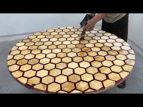 Amazing Creative Woodworking Skills & Ideas // Build A Unique Outdoor Table Out Of Wood & Epoxy Glue