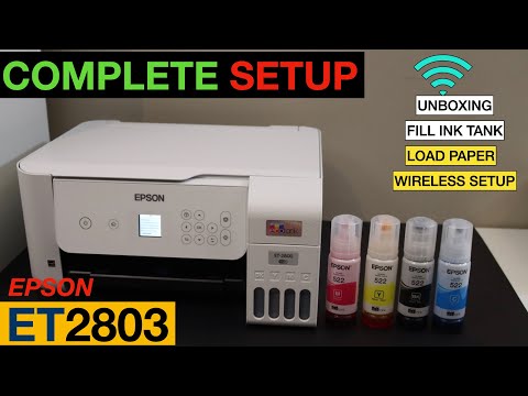 Thumbnail for Epson EcoTank ET-2803 Setup, Load Paper, Filling Ink Tank, Wireless Setup, Review