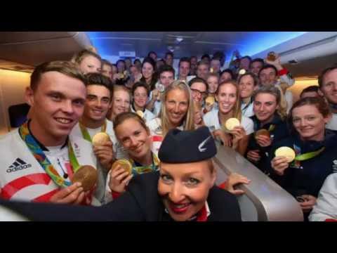 Team Great Britain arrives at Heathrow Airport from Rio Olympics 2016 - Images