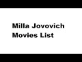 Milla Jovovich Movies List Total Movies List