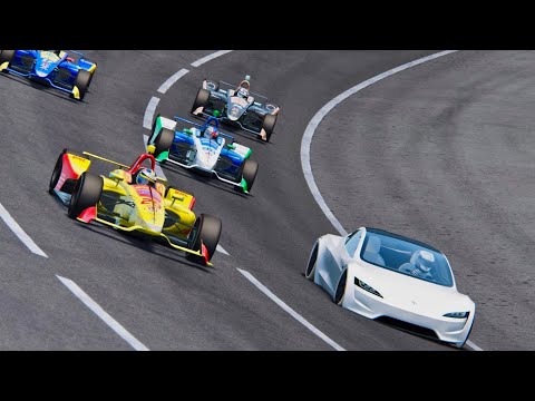 Tesla Roadster vs All IndyCar 2019 - Oval Track