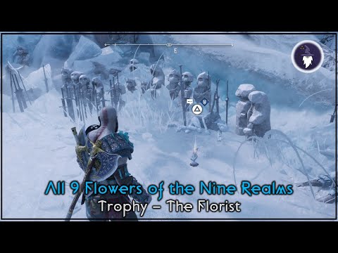 GOD OF WAR RAGNAROK - ALL 9 FLOWERS FROM THE NINE REALMS - TROPHY "THE FLORIST"