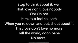 Love don&#39;t love nobody Lyrics- Eric Clapton (Lyrics)