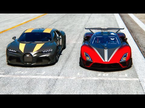 2022 SSC Tuatara Aggressor vs Bugatti Chiron 300+ SS at Drag Race 20 KM