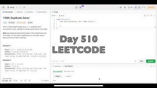 Day 510: LeetCode Problem 1089. Duplicate Zeros - Swift