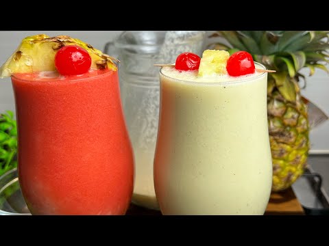 Pineapple Pina Colada Drink Recipe | Strawberry Pina Colada | Nonalcoholic Drink
