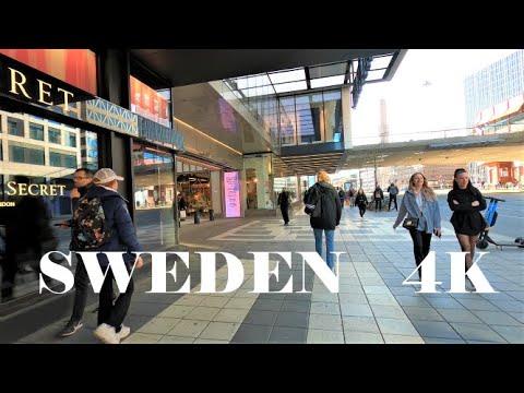 STOCKHOLM WALK 4K: Hamngatan - Drottninggatan - Slöjdgatan