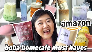 MY FAVORITE PRODUCTS TO MAKE BOBA AT HOME! Ingredients, Glassware, Bottles + more from AMAZON!
