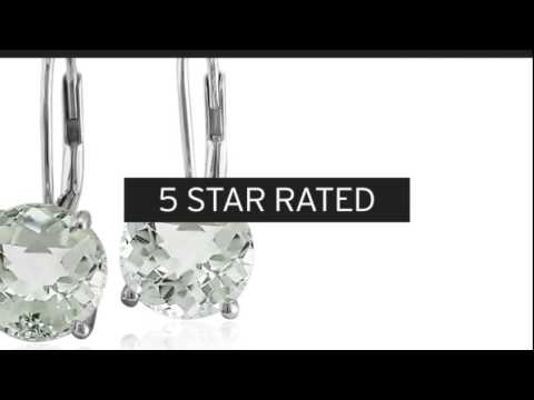 5ct Green Amethyst Drop Earrings in Sterling Silver - SuperJeweler.com