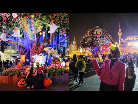 [PINKBUBU] 에버랜드 할로원데이.문라이트퍼레이드 공연.아마존익스프레스.Everland Vlog🎃HALLOWEEN.KOREA.2021.10.30❣️