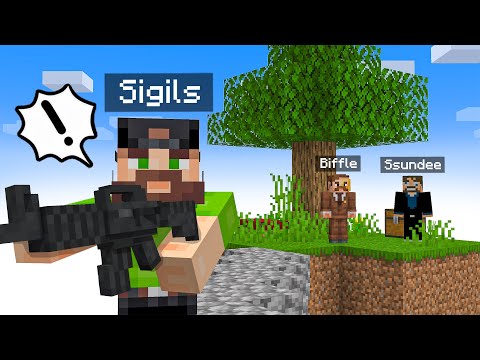 I added GUNS to Minecraft Sky Block