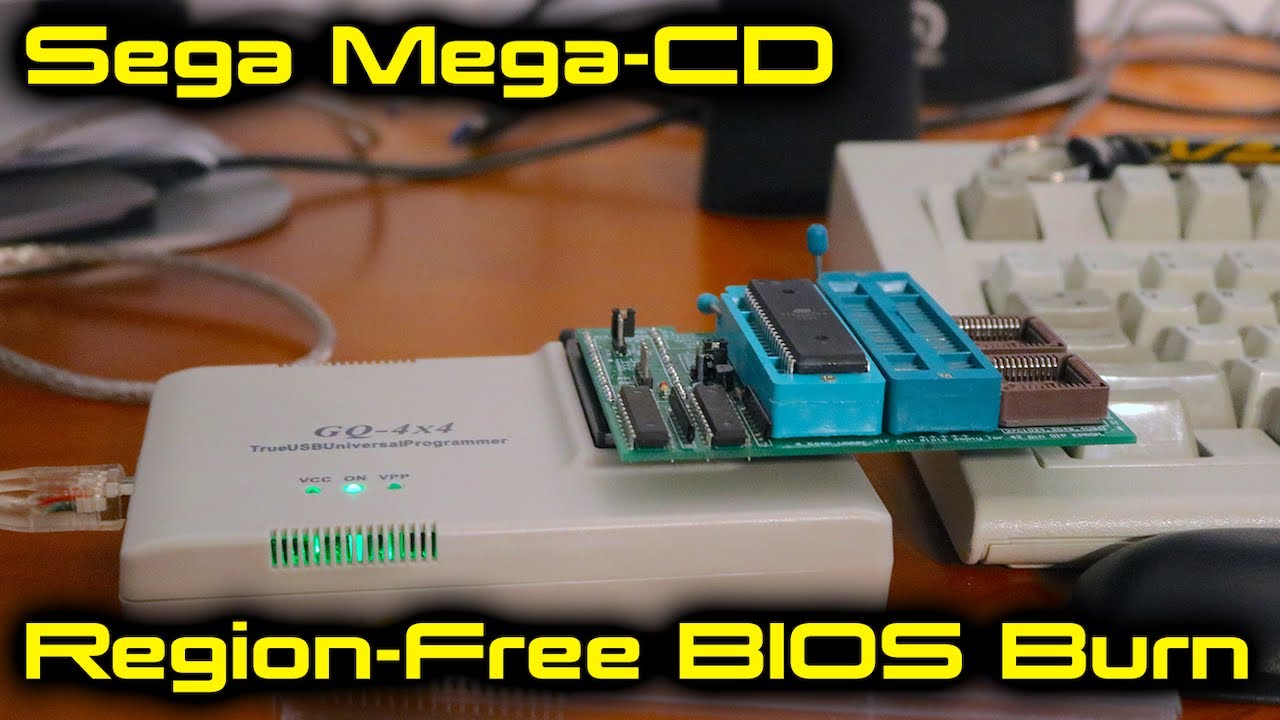 Sega Mega-CD Region-free BIOS Burn in the GQ-4x4