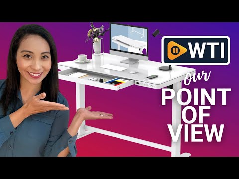 FLEXISPOT Electric Glass Standing Desk with Drawer Desktop & Adjustable Frame Quick Install w/USB Charge Ports - WTI product video review