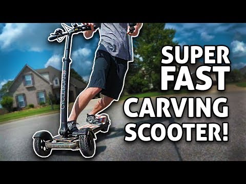 SUPER FAST 3-Wheel CARVING Electric Scooter!! Cycleboard REVIEW Video