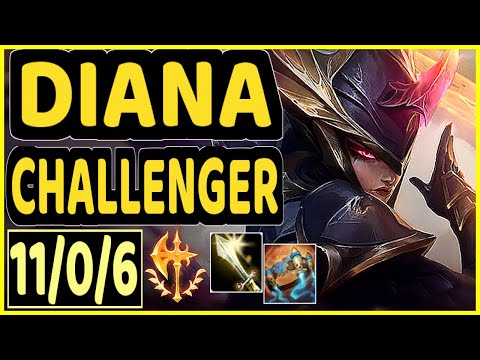 PRETTY (DIANA) - 11/0/6 KDA CHALLENGER GAMEPLAY - EUW
